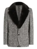 Dolce & Gabbana fur-trimmed blazer - Grey
