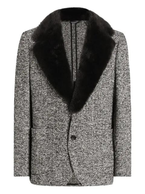 Dolce & Gabbana fur-trimmed blazer