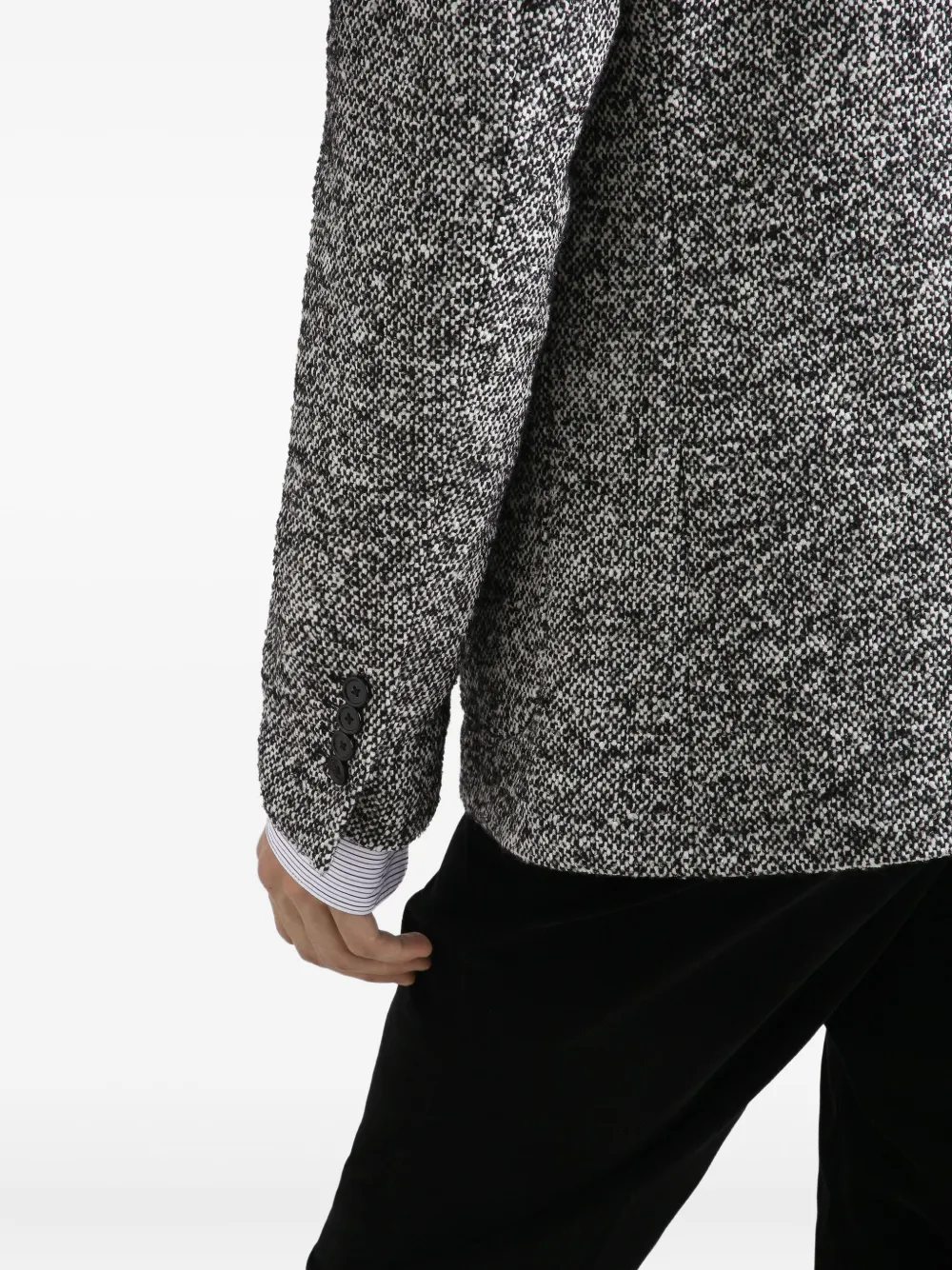 Dolce & Gabbana Fur-trimmed Blazer In Gray