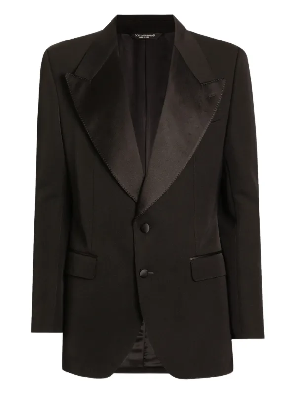 DOLCE & GABBANA サテンラペル テーラードジャケット Dolce & Gabbana サテンラペル ジャケット | ブラック | FARFETCH JP