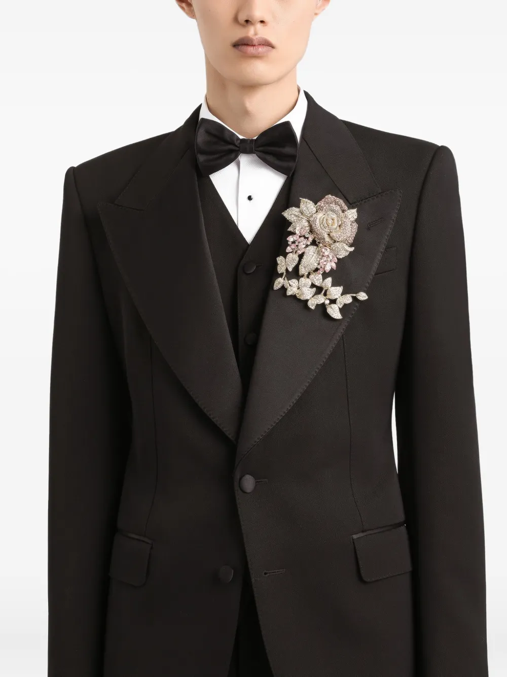 Dolce & Gabbana Blazer met satijnen revers Zwart