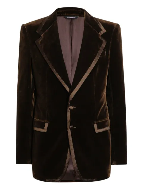 Dolce & Gabbana velvet trimmed single-breasted blazer