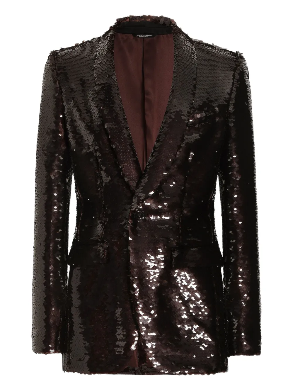 Dolce & Gabbana sequin-embellished single-breasted blazer | Brown | Image 1