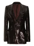 Dolce & Gabbana sequin-embellished single-breasted blazer - Brown