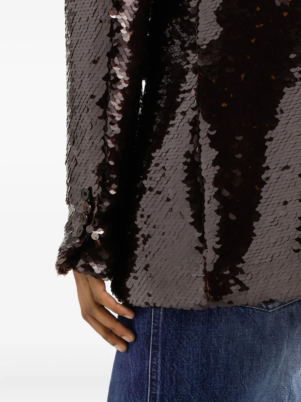 Dolce & Gabbana Blazer met pailletten Bruin