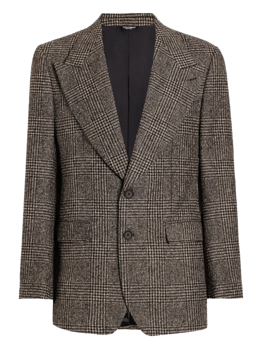 Dolce & Gabbana check-pattern buttoned-up blazer | Brown | Image 1