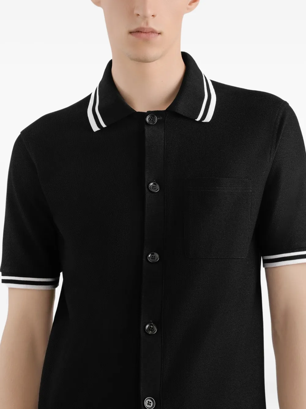 Dolce & Gabbana Katoenen overhemd met korte mouwen Zwart