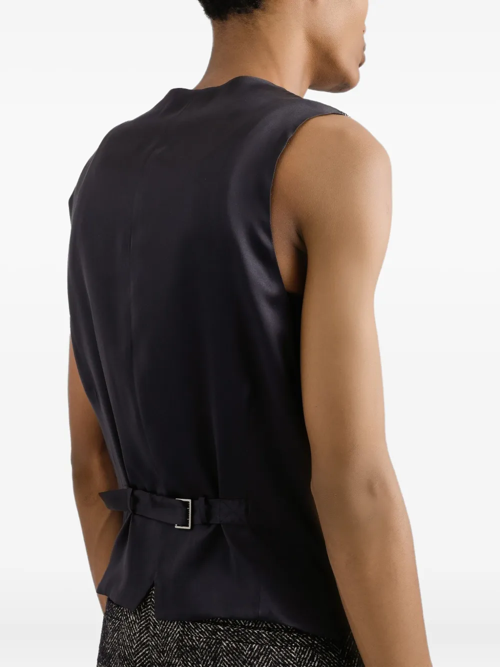 Dolce & Gabbana Mouwloos gilet met visgraatpatroon Grijs