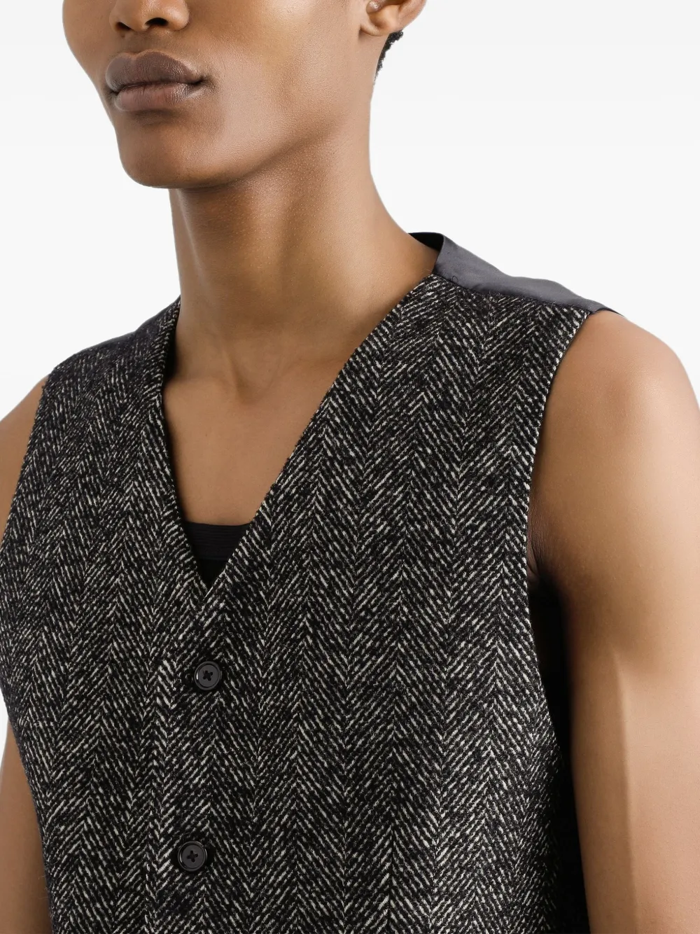 Dolce & Gabbana Mouwloos gilet met visgraatpatroon Grijs