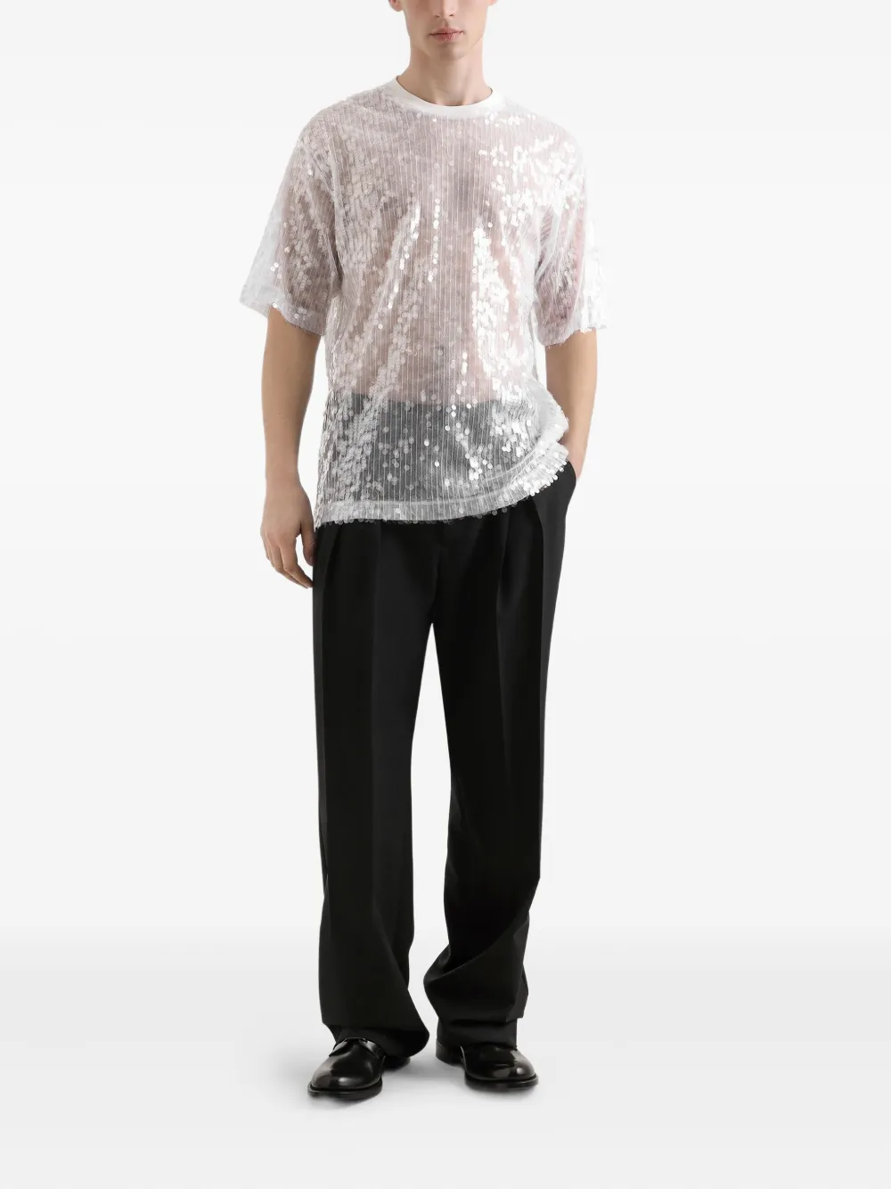 Dolce & Gabbana sequin-embellished T-shirt Wit