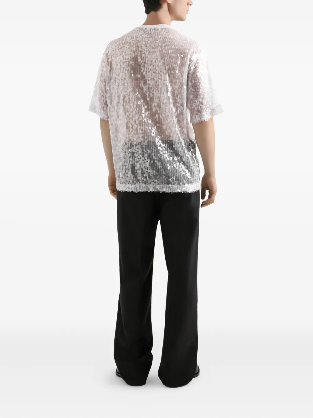 Dolce & Gabbana sequin-embellished T-shirt Wit