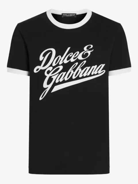 Dolce & Gabbana تيشيرت قطن بطبعة مخيوطة