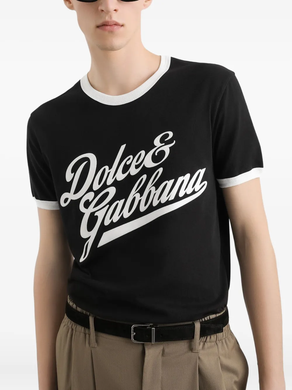 Dolce & Gabbana T-shirt met logoprint Zwart