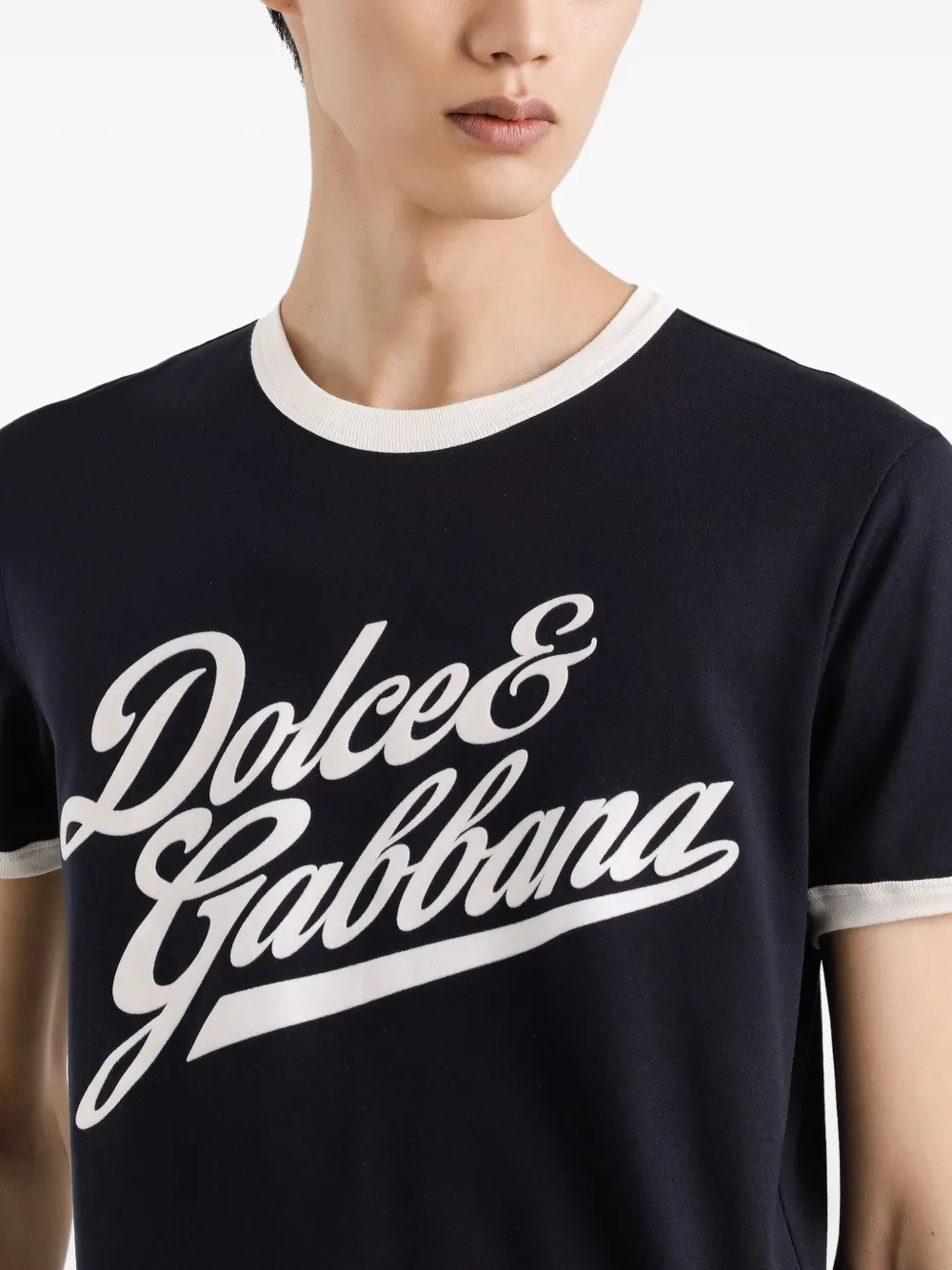 Dolce & Gabbana T-shirt met logoprint met ronde hals Zwart