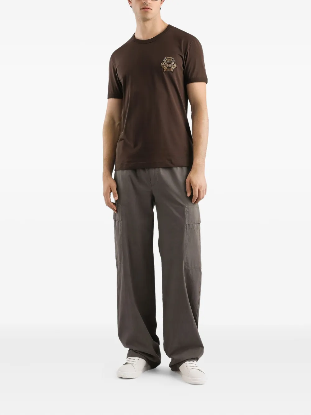 Dolce & Gabbana crest-embellished T-shirt Bruin