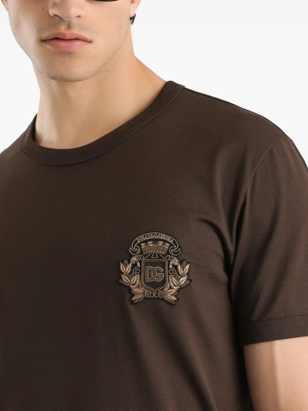 Dolce & Gabbana crest-embellished T-shirt Bruin