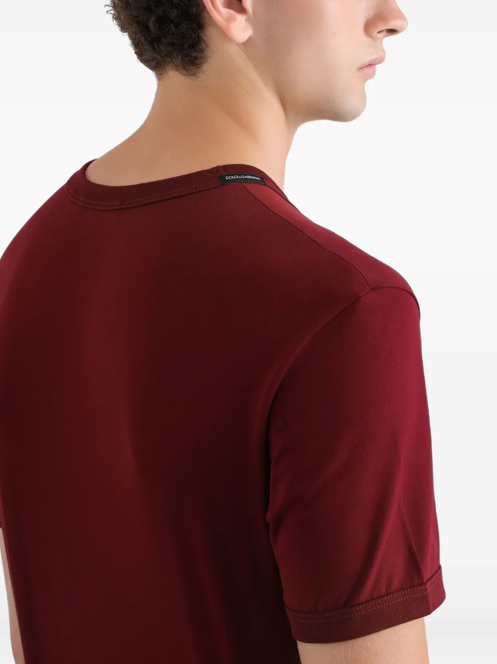 Dolce & Gabbana T-shirt verfraaid met kristallen Rood