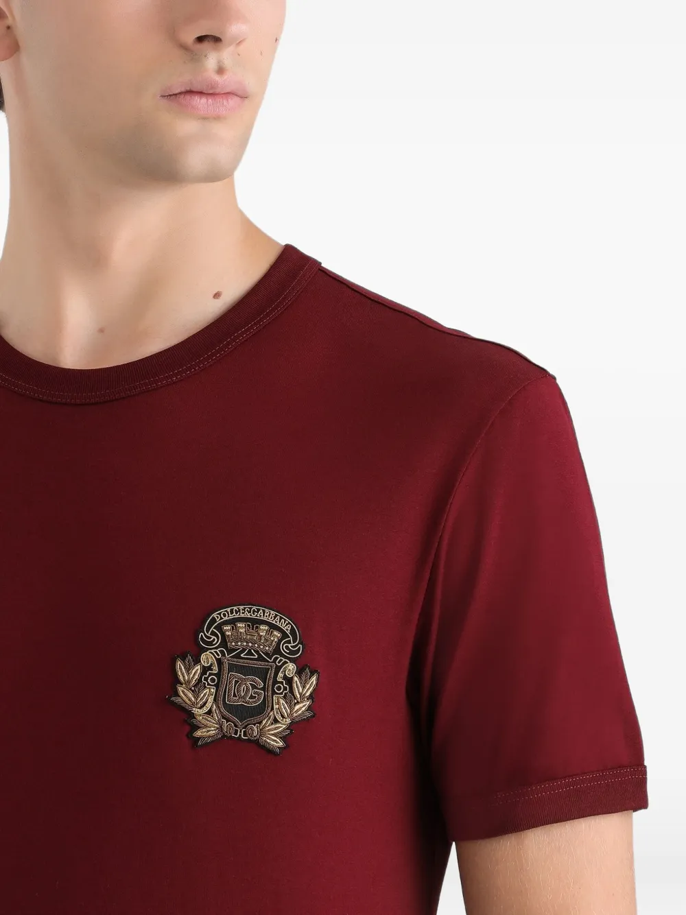 Dolce & Gabbana T-shirt verfraaid met kristallen Rood