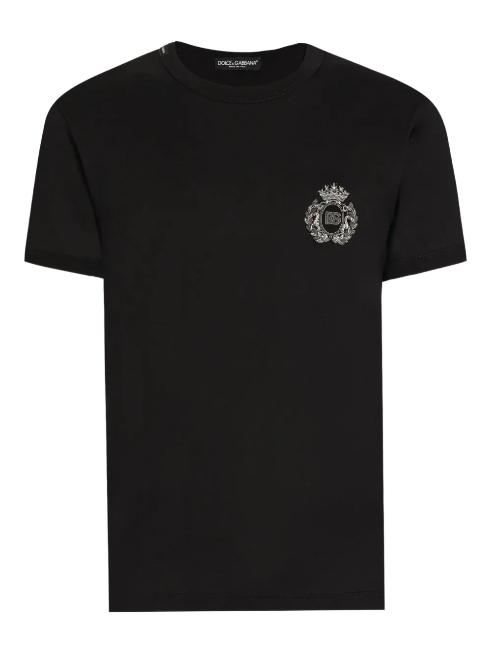 Dolce & Gabbana logo-embroidered T-shirt Zwart