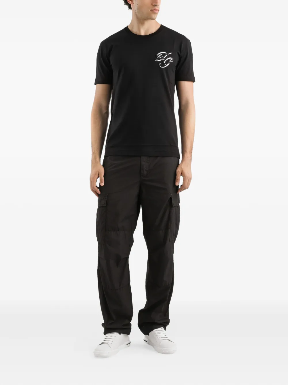 Dolce & Gabbana logo-appliqué T-shirt Zwart
