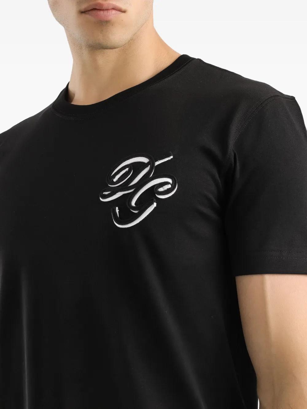 Dolce & Gabbana logo-appliqué T-shirt Zwart