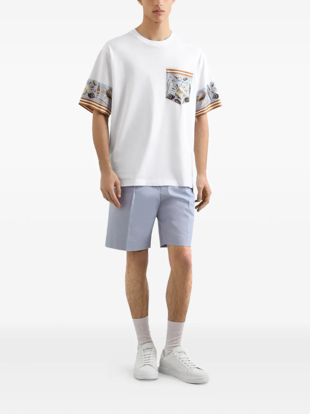 Dolce & Gabbana T-shirt van katoen-zijdeblend - Wit