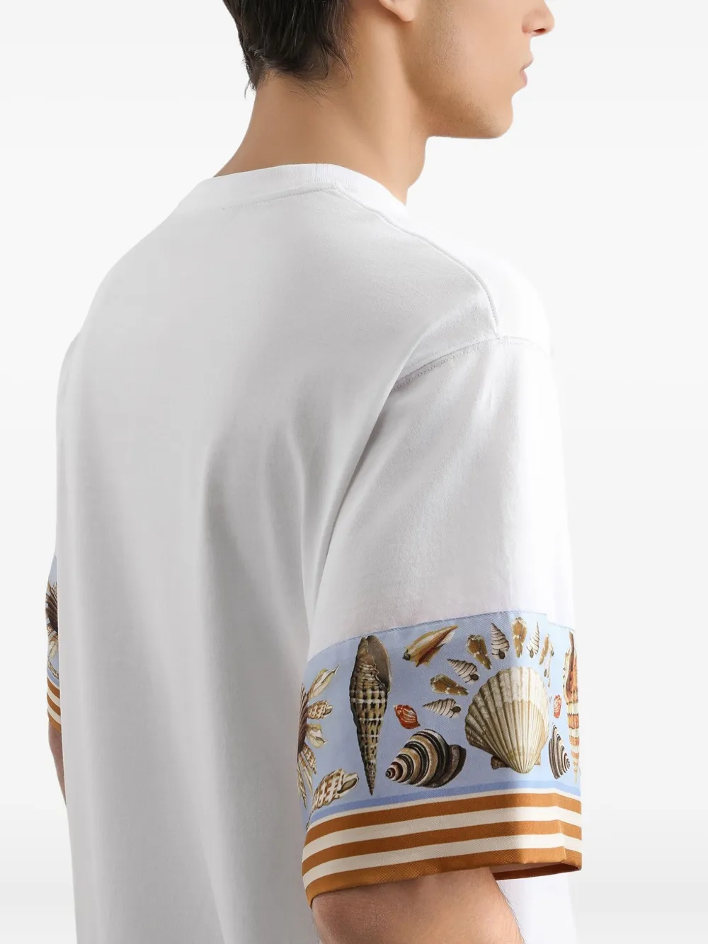 Dolce & Gabbana T-shirt van katoen-zijdeblend Wit