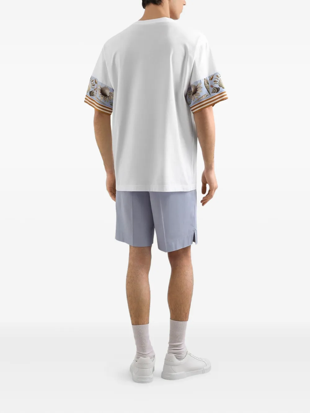 Dolce & Gabbana T-shirt van katoen-zijdeblend Wit