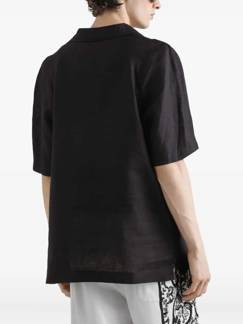 Dolce & Gabbana Linnen T-shirt Zwart