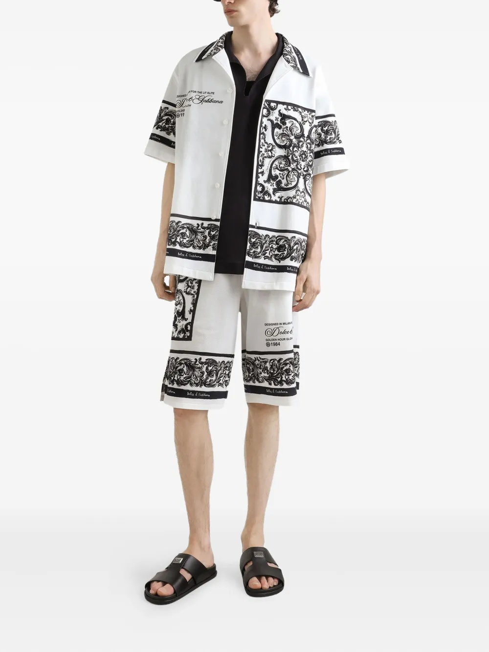 Dolce & Gabbana Linnen T-shirt - Zwart