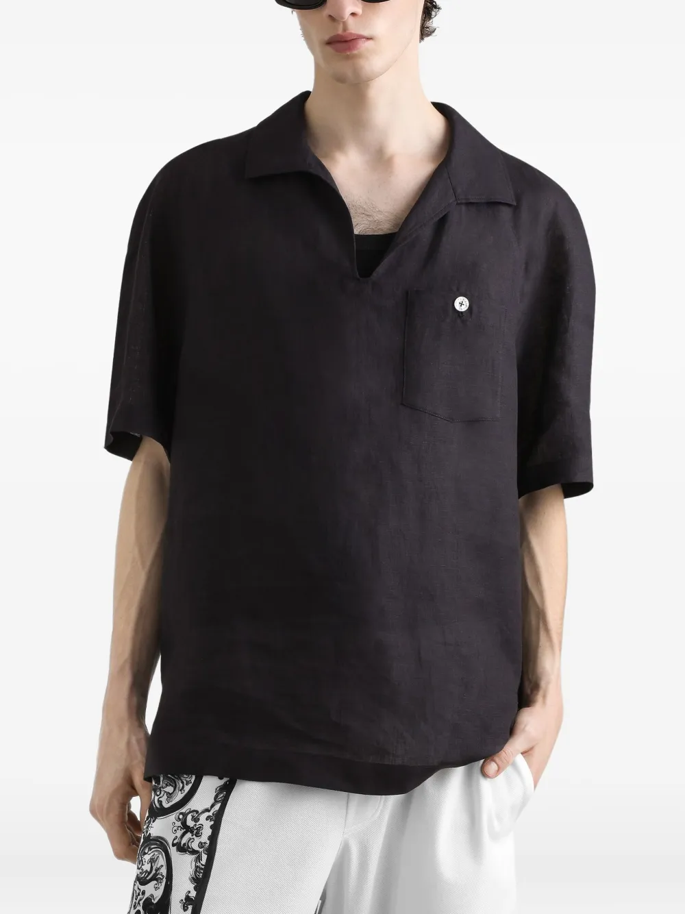 Dolce & Gabbana Linnen T-shirt Zwart