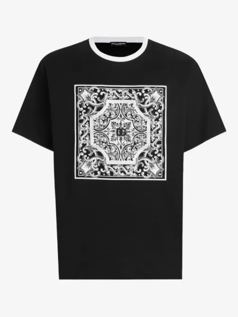 Dolce & Gabbana cotton T-shirt with print and embroidery