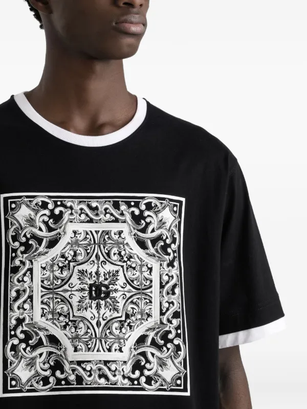 Dolce & Gabbana graphic-print Cotton T-shirt | Black | FARFETCH CA