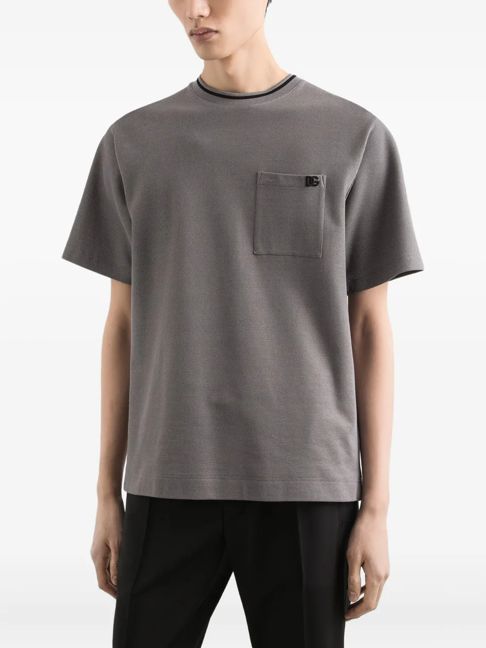 Dolce & Gabbana Katoenen piqué T-shirt Grijs