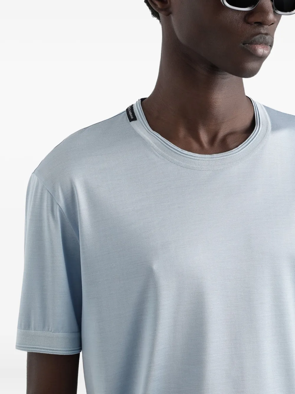 Dolce & Gabbana Zijden T-shirt Blauw