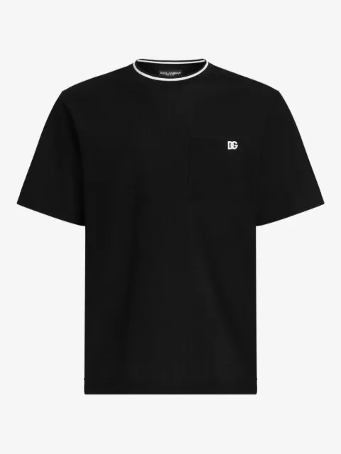 Dolce & Gabbana logo-embroidered cotton T-shirt