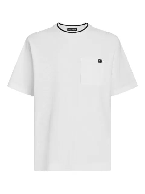 Dolce & Gabbana logo-embroidered cotton t-shirt