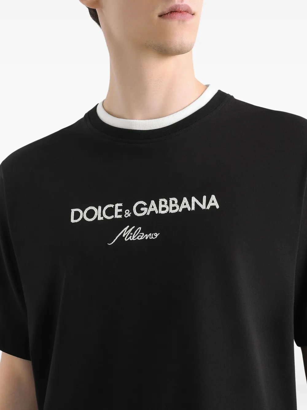 Dolce & Gabbana T-shirt met geborduurd logo Zwart