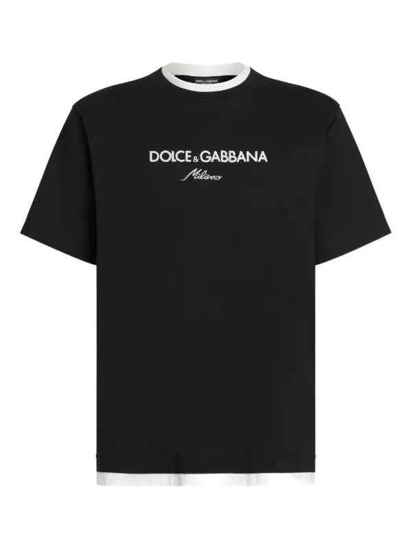 美品Dolce & Gabbana フラワープリント Tシャツ 36 Dolce & Gabbana Camiseta Com Logo Bordado | Preto | FARFETCH BR