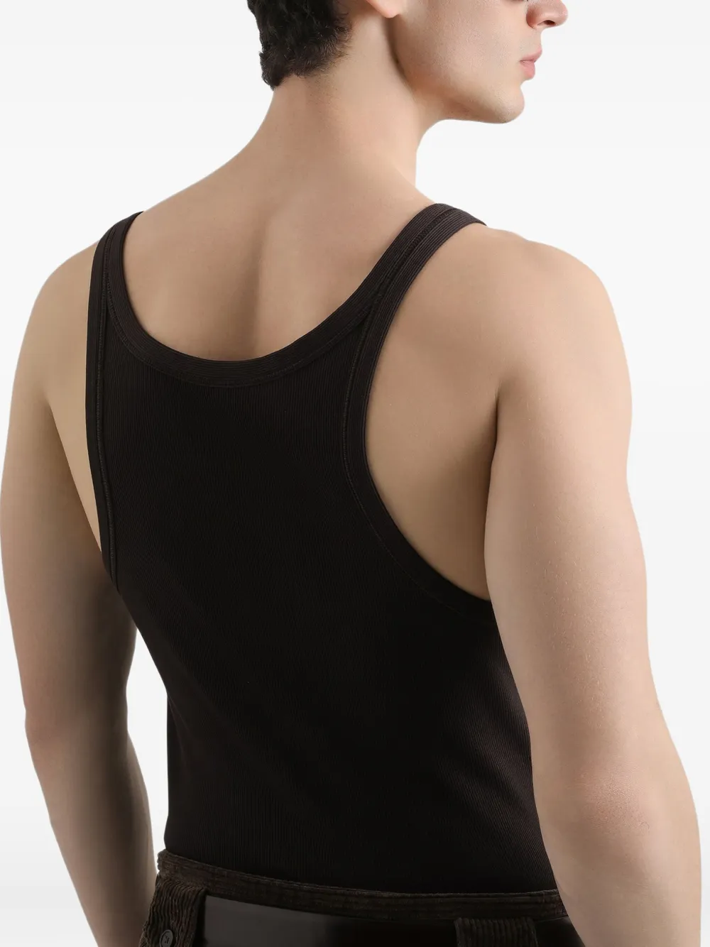 Dolce & Gabbana Tanktop met geborduurd logo Bruin