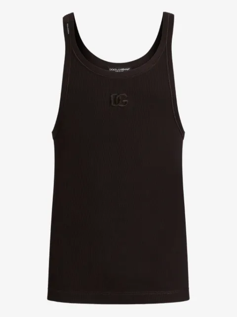 Dolce & Gabbana logo-embroidered ribbed tank top