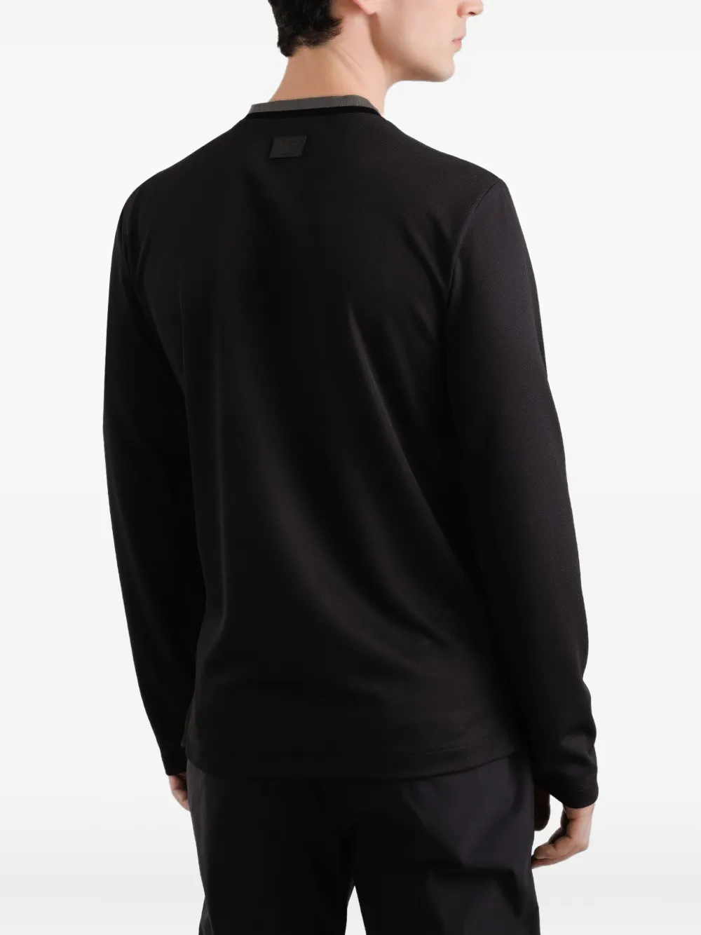 Dolce & Gabbana T-shirt met contrasterende afwerking en lange mouwen Zwart