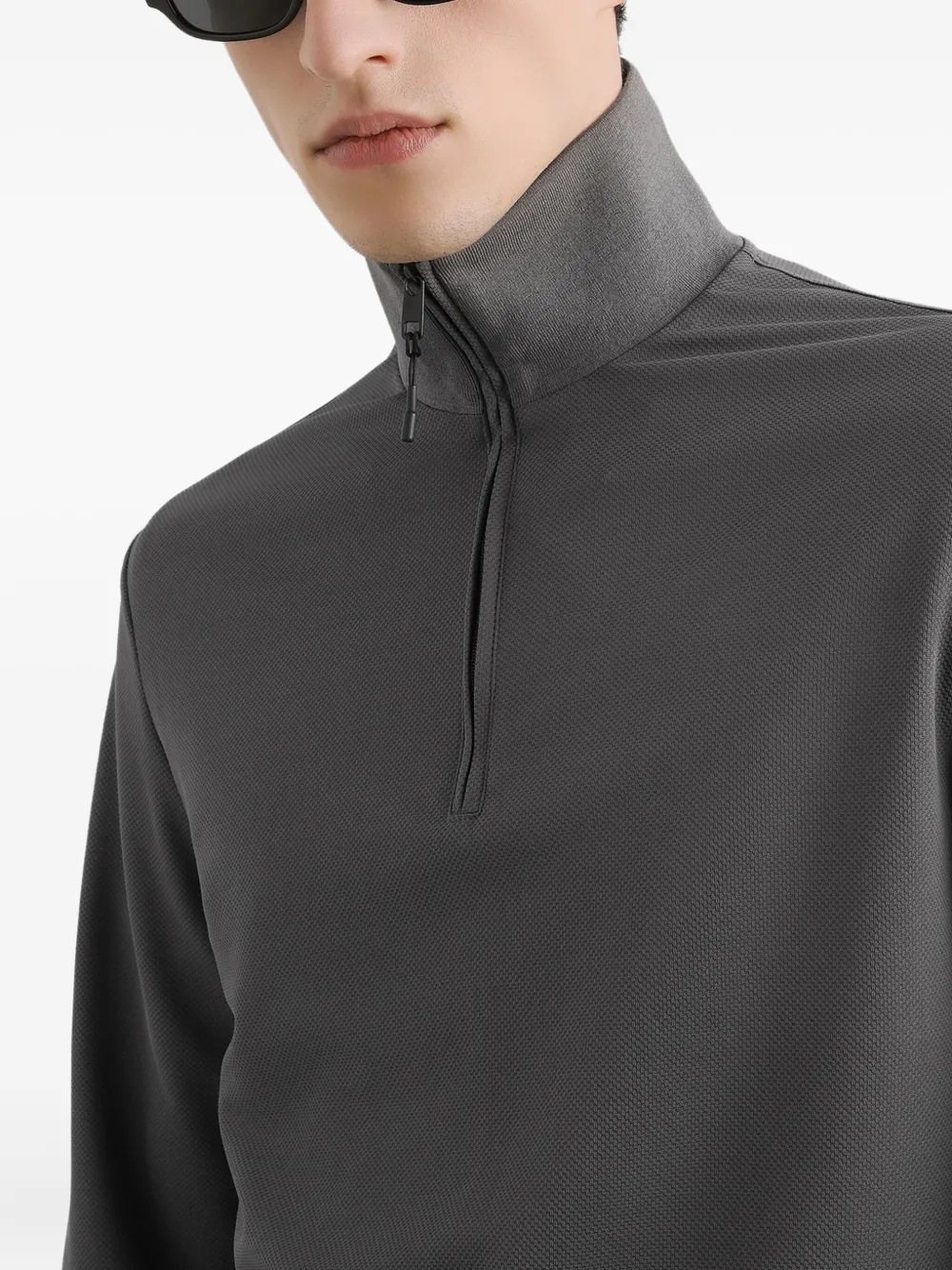 Dolce & Gabbana Half-zip Neck Sweatshirt In Gray