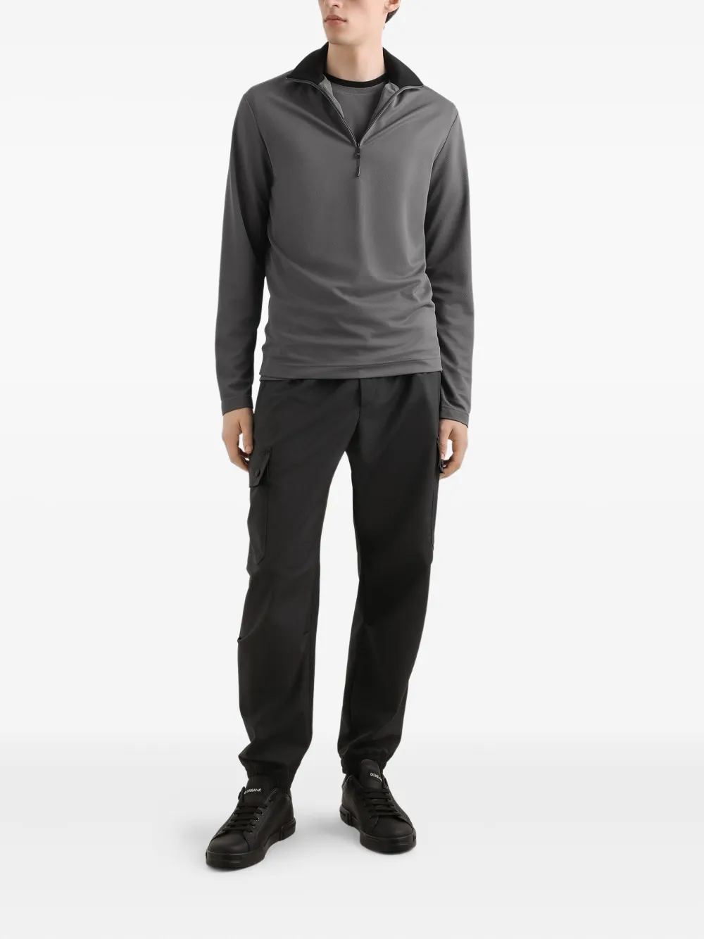Dolce & Gabbana Sweater met halve rits - Grijs