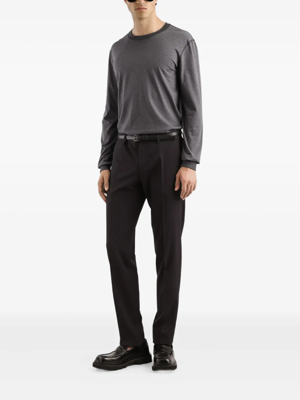 Dolce & Gabbana Katoenen T-shirt met lange mouwen - Grijs