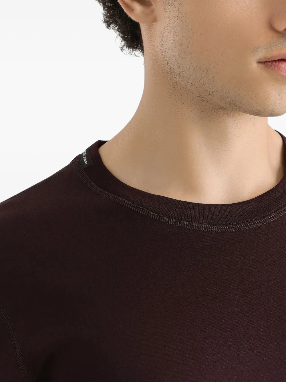 Dolce & Gabbana Katoenen T-shirt met lange mouwen Paars