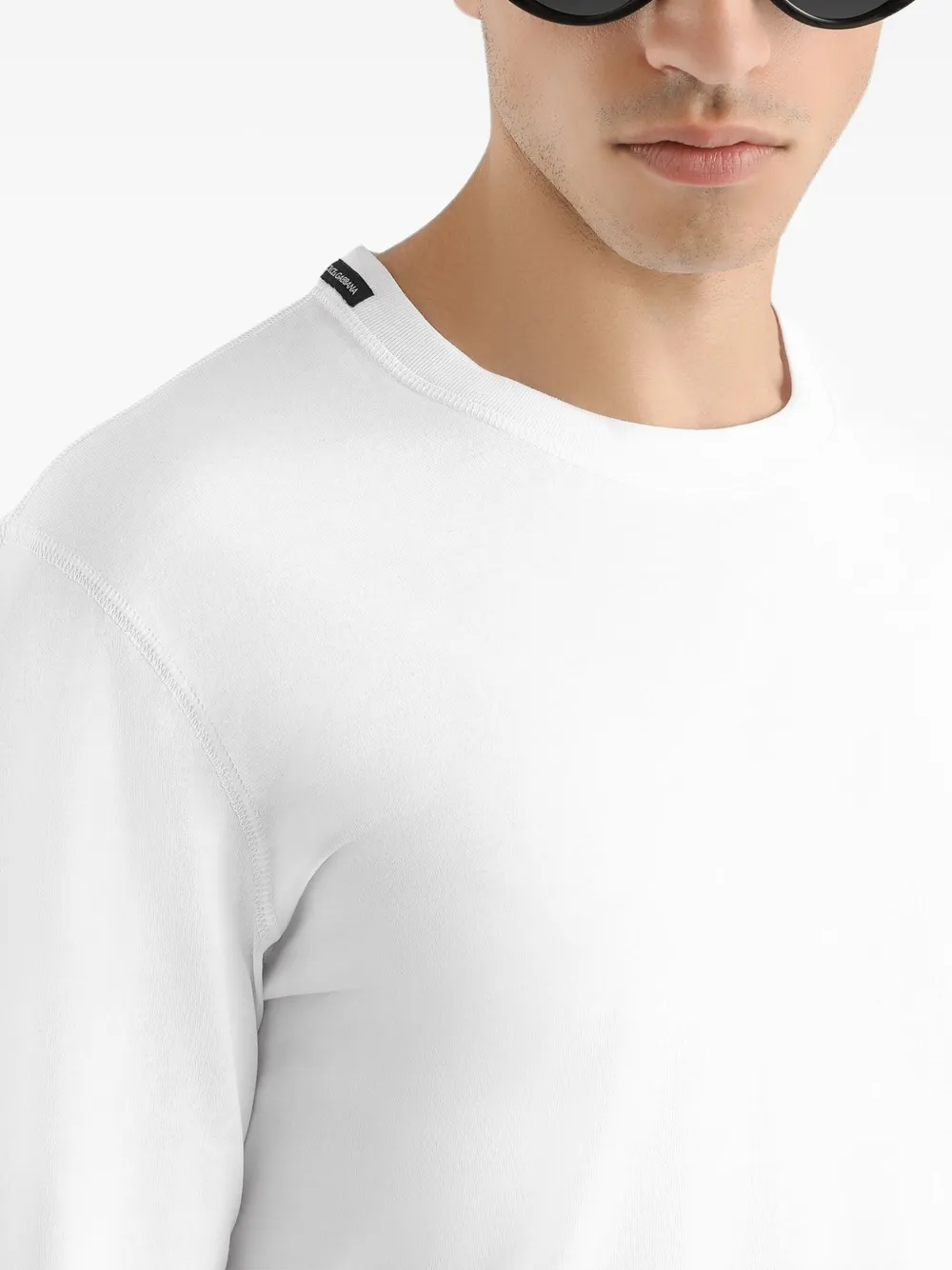 Dolce & Gabbana Katoenen T-shirt met lange mouwen Wit