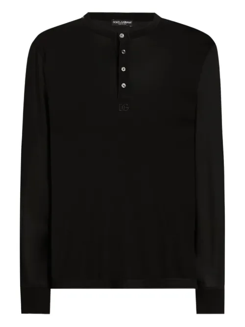 T-shirt boutonné à manches longues - Dolce & Gabbana - Modalova