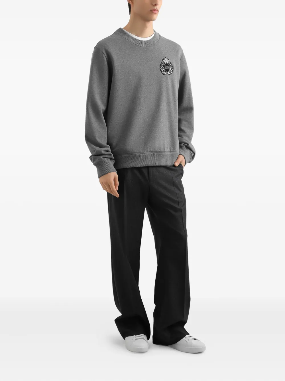Dolce & Gabbana Sweater met logopatch Grijs