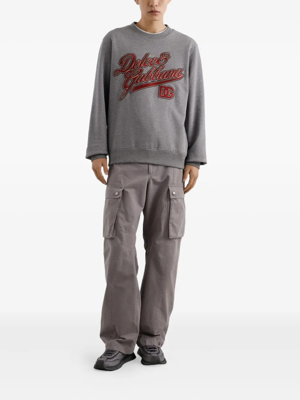 Dolce & Gabbana Sweater met geborduurd logo Grijs